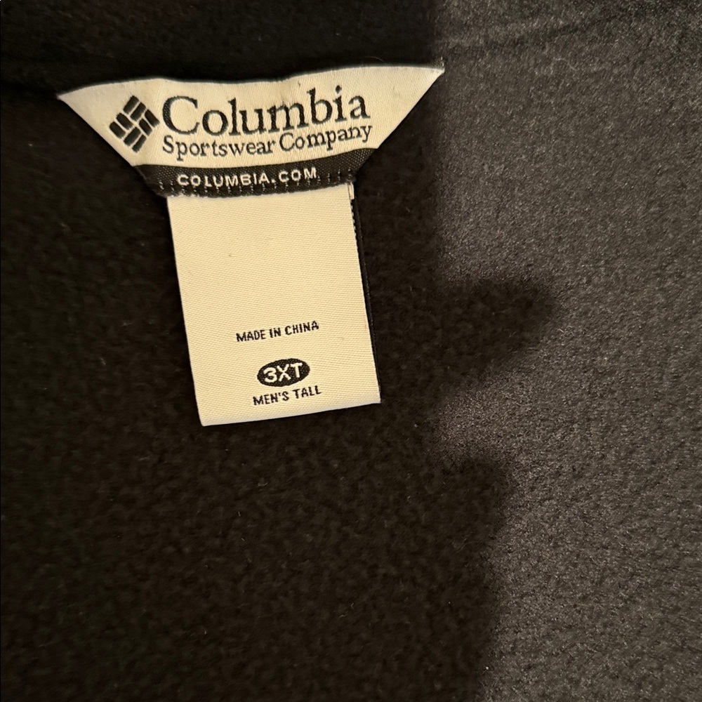 Columbia 3XLT TallMan Dk Blk Fleece Full Zip Up High Collar Outdoor Durable Vest - Picture 11 of 14